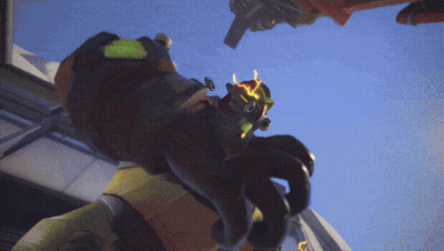 Cartoon Character With Horns Standing On Building GIF