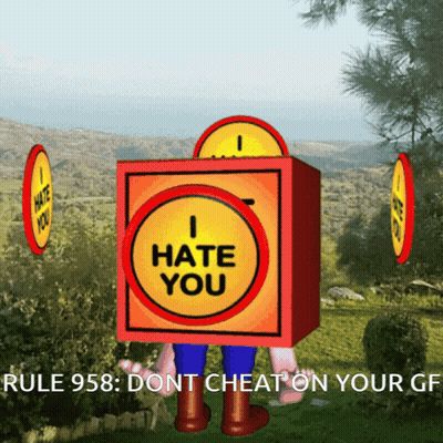 Cartoon Character With I Hate You Box GIF