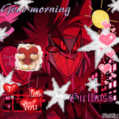 Cartoon Character With I Love You Hearts GIF
