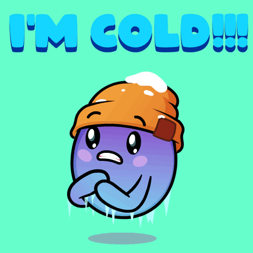 Cartoon Character With Ice On Face Saying I'm Cold GIF