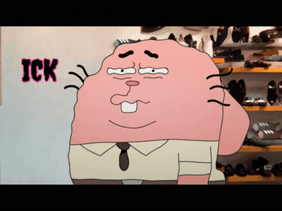 Cartoon Character With Ick On Wall GIF