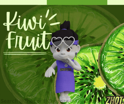 Cartoon Character With Kiwi Fruit Background GIF