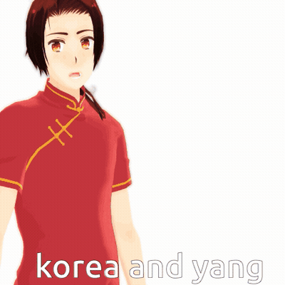 Cartoon Character With Korea And Yang GIF