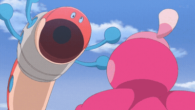 Cartoon Character With Large Mouth Next To Pink Character GIF