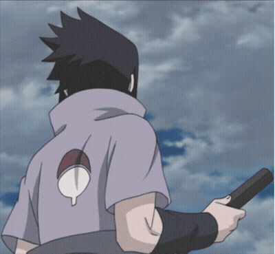 Cartoon Character With Leaf On Back Holding Sword GIF