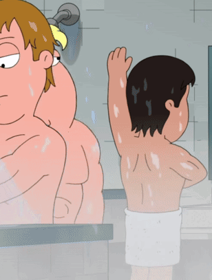 Cartoon Character With Letter B On Chest GIF