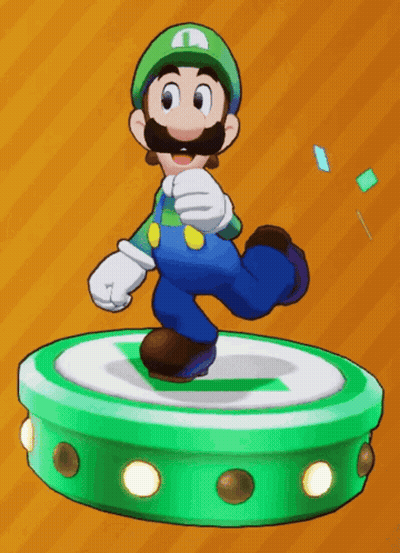 Cartoon Character With Letter N On Hat Standing On Green Object GIF