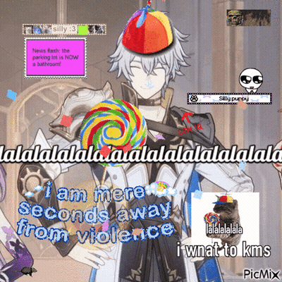 Cartoon Character With Lollipop Saying Violence GIF