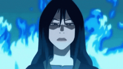 Cartoon Character With Long Black Hair Blue Background GIF