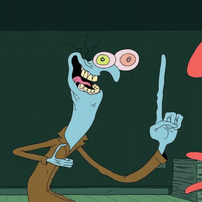 Cartoon Character With Long Neck Holding Stick GIF