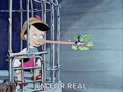 Cartoon Character With Long Nose Sitting In Cage Saying I'm For Real GIF
