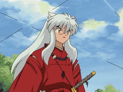 Cartoon Character With Long White Hair And Red Shirt GIF