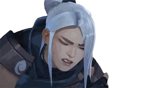 Cartoon Character With Long White Hair Sticker