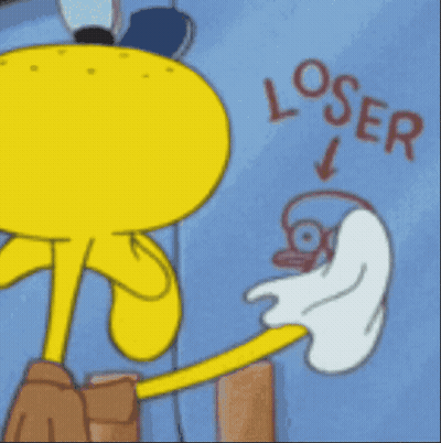 Cartoon Character With Loser Text GIF