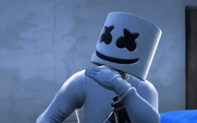 Cartoon Character With Marshmallow Head Holding Gun GIF