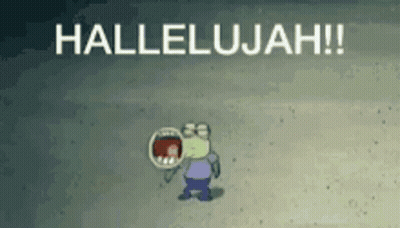 Cartoon Character With Megaphone Saying Hallelujah GIF