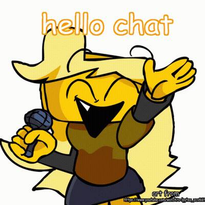Cartoon Character With Microphone Saying Hello Chat GIF