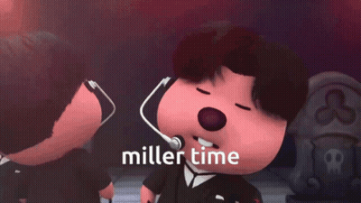 Cartoon Character With Microphone Saying Miller Time GIF
