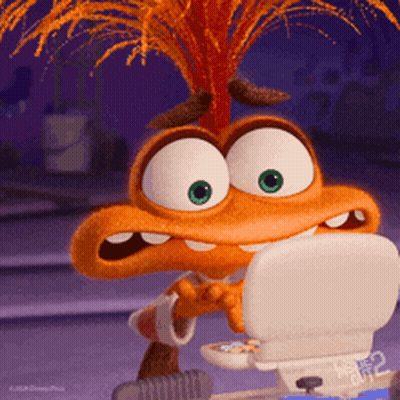 Cartoon Character With Mohawk Using Toilet GIF