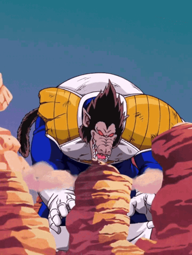 Cartoon Character With Monkey Head Standing In Desert GIF