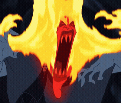 Cartoon Character With Mouth Full Of Flames GIF