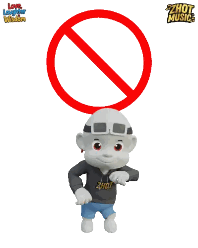 Cartoon Character With Music Logo Sticker