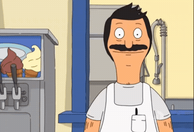 Cartoon Character With Mustache In Front Of Ice Cream Machine GIF