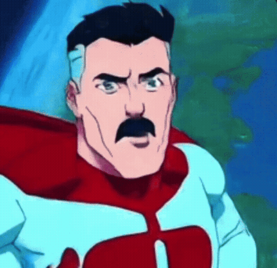 Cartoon Character With Mustache In Red And White Suit And Cape GIF