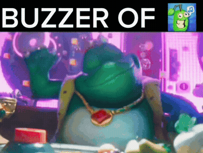 Cartoon Character With Necklace Saying Buzzer GIF