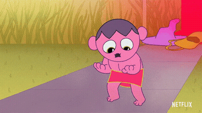 Cartoon Character With Netflix Logo GIF