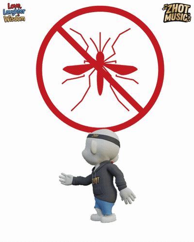 Cartoon Character With No Mosquito Sign GIF