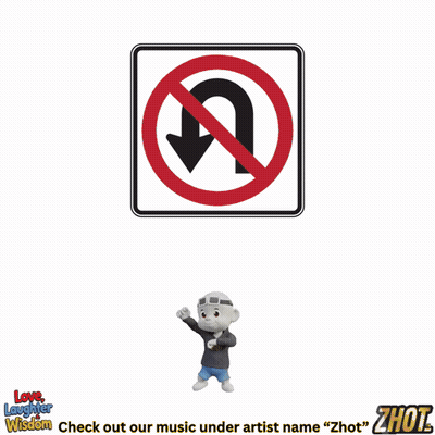Cartoon Character With No U Turn Sign GIF