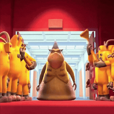 Cartoon Character With Number 001 On Jumpsuit GIF