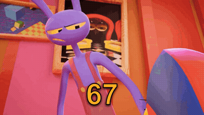 Cartoon Character With Number 67 GIF
