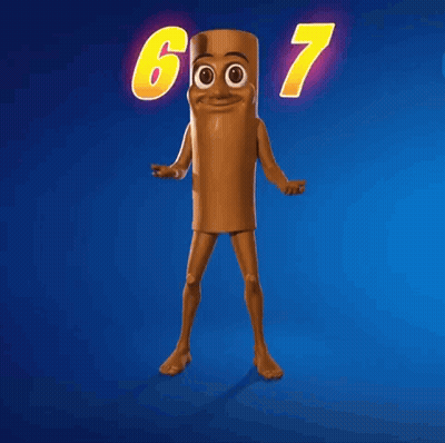 Cartoon Character With Numbers 6 And 7 GIF