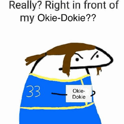 Cartoon Character With Okie-Dokie Sign GIF