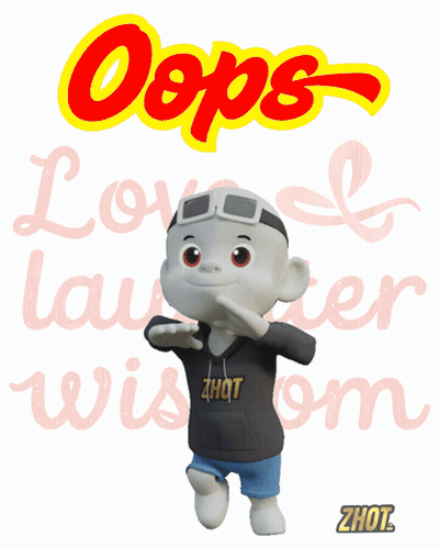 Cartoon Character With Oops Love Laughter Wisdom Sign GIF