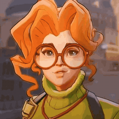 Cartoon Character With Orange Hair And Glasses In Green Turtleneck GIF