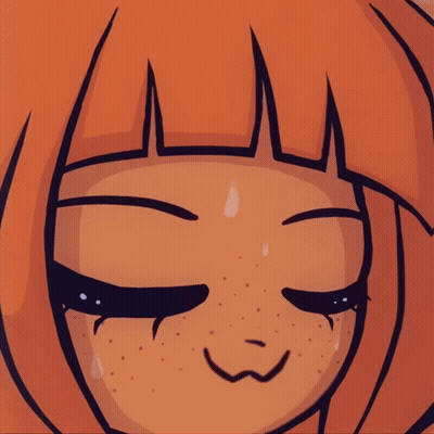 Cartoon Character With Orange Hair And Purple Eyes GIF