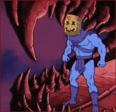 Cartoon Character With Paper Bag Saying Xxx GIF