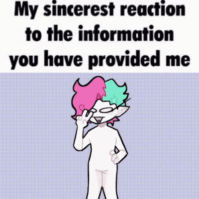 Cartoon Character With Pink And Green Hair Giving Peace Sign GIF