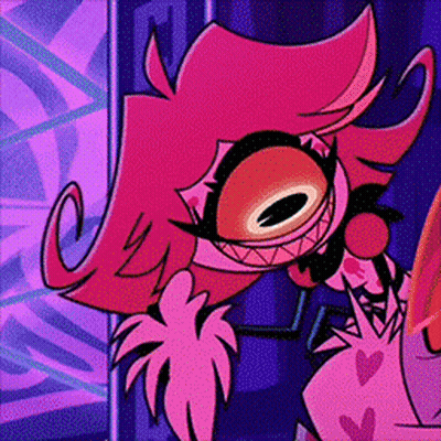 Cartoon Character With Pink Hair And Big Eyes GIF