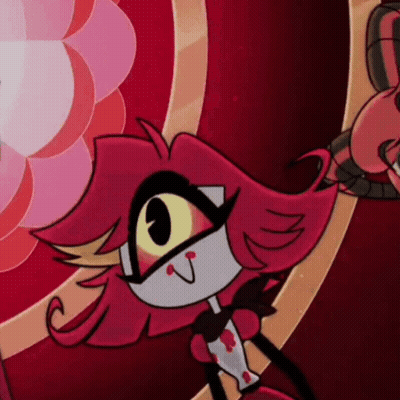 Cartoon Character With Pink Hair And Big Eyes GIF