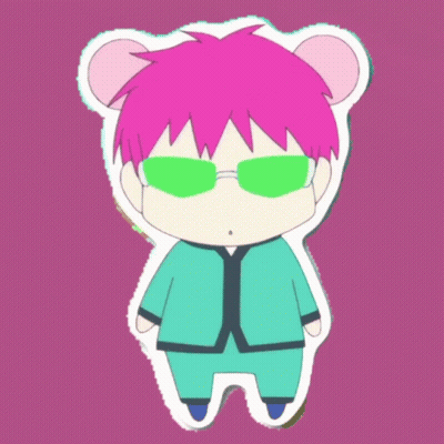 Cartoon Character With Pink Hair And Green Sunglasses GIF