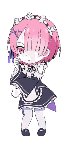 Cartoon Character With Pink Hair And Red Eyes Sticker