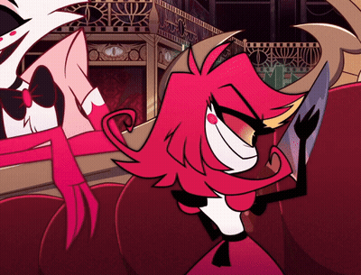 Cartoon Character With Pink Hair And Scarf GIF