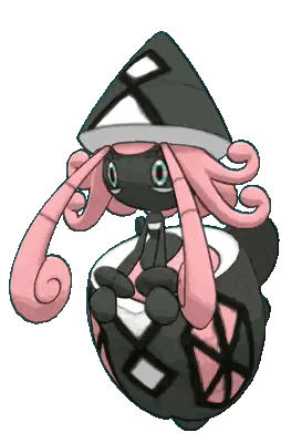 Cartoon Character With Pink Hair And X Hat Sticker