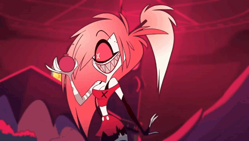 Cartoon Character With Pink Hair Holding Pink Object GIF