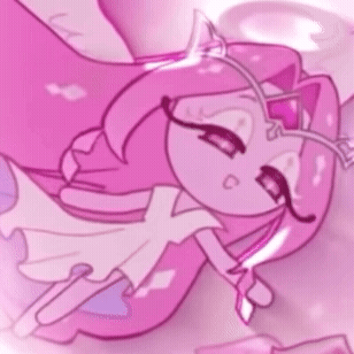 Cartoon Character With Pink Hair Sleeping In White Dress GIF