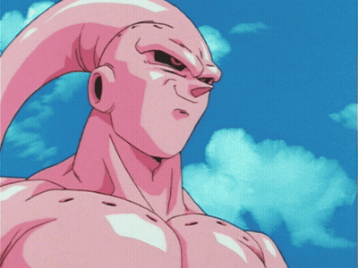 Cartoon Character With Pink Head And Muscles GIF